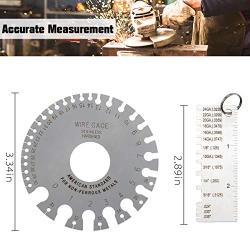 Biubee 2 pcs Stainless Steel Wire Metal Sheet Thickness Gauge Welding Gauge Wire Thickness Gauge & Round Dual Sided Metal Sheet Guage