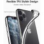 DTTO Compatible with iPhone 11 Pro Max Case, Slim Fit Clear Soft TPU Cover with Metal Luster Edge for 2019 iPhone 6.5 Inch，Silver