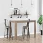 DHP Luxor 30'' Wood Seat, Set of 2 Bar Stool, Antique Gun Metal