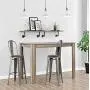 DHP Luxor 30'' Wood Seat, Set of 2 Bar Stool, Antique Gun Metal DHP Luxor 30'' Wood Seat, Set of 2 Bar Stool, Antique Gun Metal