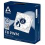 ARCTIC F8 PWM - 80 mm PWM Case Fan, PWM-Signal regulates Fan Speed, Very Quiet Motor, Computer, Fan Speed: 300-2000 RPM - Black/White