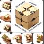 Lifidea Aluminum Alloy Metal Infinity Cube Fidget Cube (5 Colors) Handheld Fidget Toy Desk Toy with Cool Case Infinity Magic Cube Relieve Stress Anxiety ADHD OCD for Kids and Adults (Gold)