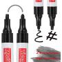 Black Paint Pens for Rock Painting-Stone, Ceramic, Metal, Glass, Wood, Fabric, Set of 6 Medium Tip Paint Markers High Volume Ink Water Resistant for DIY Craft Quick Drying with 2 Extra Chisel Tips