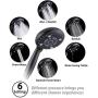 G-Promise Handheld Shower Head High Pressure 6 Spray Settings, Detachable Hand Held Showerhead 4.9'' Face with Extra Long Flexible Hose and Metal Adjustable Bracket (Oil Rubbed Bronze)