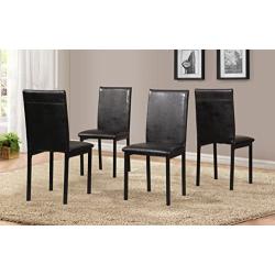 Roundhill Furniture 5 Piece Citico Metal Dinette Set with Laminated Faux Marble Top - Black