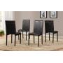 Roundhill Furniture 5 Piece Citico Metal Dinette Set with Laminated Faux Marble Top - Black