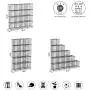 C&AHOME Wire Cube Storage, 16 Cube Storage Organizer, Metal Bookcase Bookshelf, Standing Shelf Units, Closet Cabinet for Home, Office, Kids Room, 48.4”L x 12.4”W x 48.4”H Black