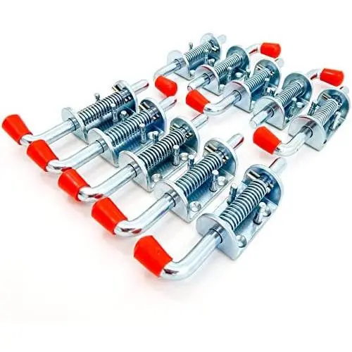 10 Pcs Metal Lock Barrel Bolt Spring Loaded Latch 6.5 Inches Long w Grip Heavy Duty