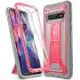 YOUMAKER Case for Galaxy S10, Kickstand Case with Built-in Screen Protector Heavy Duty Protection Shockproof Full Body Slim Fit Cover for Samsung Galaxy S10 6.1 inch - Pink