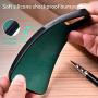 Neeliup Compatible with iPhone 12/12 Pro Magnetic Case, [Invisible Metal Plate Support Magnetic Car Mount][Premium PU Leather] Soft Silicone Bumper Ultra Slim Shockproof 6.1'' Cover-Green