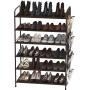 Simple Houseware 6-Tier Shoe Rack Storage Organizer 34-Pair w/ Side Hanging Bag, Bronze