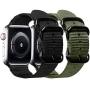 Misker Nylon Band Compatible with Apple Watch Band 44mm 42mm 40mm 38mm,Breathable Sport Strap with Metal Buckle Compatible with iwatch Series 5/4/3/2/1 (2-Packs Army Green/Black, 38mm/40mm)