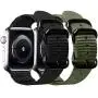 Misker Nylon Band Compatible with Apple Watch Band 44mm 42mm 40mm 38mm,Breathable Sport Strap with Metal Buckle Compatible with iwatch Series 5/4/3/2/1 (2-Packs Army Green/Black, 38mm/40mm)