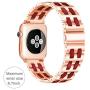 YGTIECS Fashion Apple Watch Band Compatible with Apple Watch 38mm/40mm Stainless Steel with Resin for iwatch Band Series 6 5 4 3 2 1 for Women and Men Rose-Wine Red