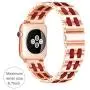 YGTIECS Fashion Apple Watch Band Compatible with Apple Watch 38mm/40mm Stainless Steel with Resin for iwatch Band Series 6 5 4 3 2 1 for Women and Men Rose-Wine Red