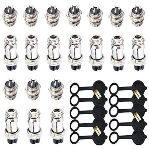 Aviation Connectors 5A, Lsgoodcare 30Pcs GX12-3 Metal Aviation Plug Kit, Including 3 Pin 12MM Plug Thread Male Female Panel Wire Socket and Aviation Plugs Cap Aviation Connectors 5A, Lsgoodcare 30Pcs GX12-3 Metal Aviation Plug Kit, Including 3 Pin 12MM Plug Thread Male Female Panel Wire Socket and Aviation Plugs Cap