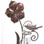 A Ting Garden Decorative 7'' Metal and Glass Rain Gauge,Butterfly,Flower