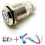 Viping Car Horn Button 12V 16mm On/Off Switch Momentary Button Reset Switch Dedicated Connector Switch Power Metal Toggle Switch Car RVTruck Boat Motorcycle DIY SwitchLED Red self-Locking 1 Pack