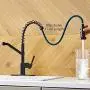 OWOFAN Kitchen Faucets with Pull Down Sprayer Solid Brass Matte Black Industrial Single Handle One Hole Or 3 Hole Faucet for Farmhouse Camper Laundry Utility Rv Wet Bar Sinks OWOFAN Kitchen Faucets with Pull Down Sprayer Solid Brass Matte Black Industrial Single Handle One Hole Or 3 Hole Faucet for Farmhouse Camper Laundry Utility Rv Wet Bar Sinks
