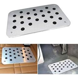 Universal Car Truck Floor Mat Carpet Heel Pad Plate Foot Pedal Rest Footrest Aluminum Alloy w/Screw