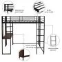 Metal Loft Bed with Desk and 2 Shelves, Twin/Full Loft Bed Frame for Kids (Full, Black) Metal Loft Bed with Desk and 2 Shelves, Twin/Full Loft Bed Frame for Kids (Full, Black)