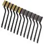 Huayao 12 pieces Scratch Brush (Stainless Steel + Brass), Curved Handle Masonry brush Wire bristle for Cleaning Welding Slag and Rust Huayao 12 pieces Scratch Brush (Stainless Steel + Brass), Curved Handle Masonry brush Wire bristle for Cleaning Welding Slag and Rust