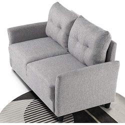 ZINUS Ricardo Loveseat Sofa / Tufted Cushions / Easy, Tool-Free Assembly, Soft Grey