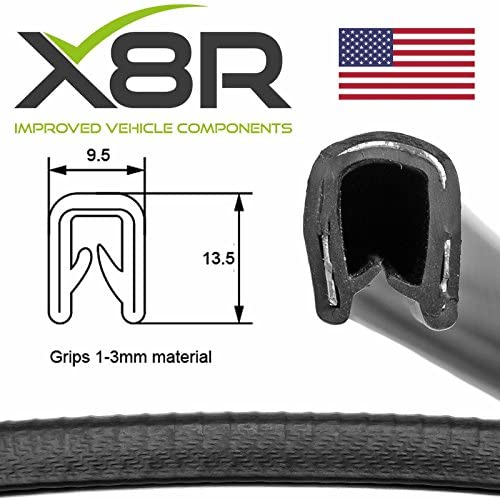 Black Flexible Metal Reinforced Car protective Rubber Edging Edge Trim Seal Part: X8R101 / X8R0101