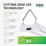 Sunco Lighting 6 Pack LED Utility Shop Light, 4 FT, Linkable Integrated Fixture, 40W=260W, 5000K Daylight, 4100 LM, Frosted Lens, Surface/Suspension Mount, Pull Chain, Garage - ETL, Energy Star