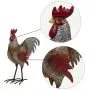 Jetlinkcrafts JK78631 Metal Rooster Hen Statues Chicken Garden Figurines Sculpture for Outdoor Patio Yard Decoration