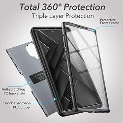 YOUMAKER Case for Galaxy Note 10 Plus, Built-in Screen Protector Work with Fingerprint ID Heavy Duty Full Body Shockproof Cover for Samsung Galaxy Note 10 Plus 6.8 Inch - Black/Black