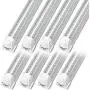 Kihung LED Shop Light 4ft, 40w 5200 Lumen 6000K (Super Bright White), V Shape T8 LED Tube Light, Clear Cover, Integrated 4 Foot Strip Light Fixture for Garage Warehouse Workshop Basement, 8-Pack