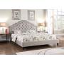 HomeLife Premiere Classics 51'' Tall Platform Bed with Cloth Headboard and Slats - Queen (Light Grey Silver) HomeLife Premiere Classics 51'' Tall Platform Bed with Cloth Headboard and Slats - Queen (Light Grey Silver)