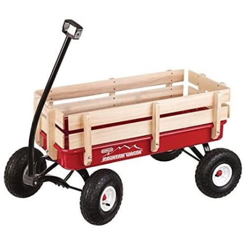 Duncan Mountain Wagon - Pull-Along Wagon for Kids with Wooden Panels, All Terrain Tires, Wide Grip Handle, Wide Wheel Base