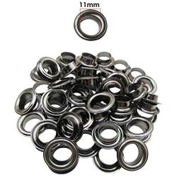 Trimming Shop Gunmetal 11mm Brass Eyelets Grommets with Washers Rust Proof for Pool Covers, Tarpaulin, Vinyl Banners, Yoga Mat, Art and Craft, DIY Projects, 100pcs