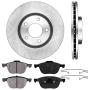 CRK13637 FRONT 299.8 mm Premium OE 5 Lug [2] Brake Disc Rotors + [4] Ceramic Brake Pads + Clips