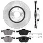 CRK13637 FRONT 299.8 mm Premium OE 5 Lug [2] Brake Disc Rotors + [4] Ceramic Brake Pads + Clips
