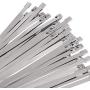 Lucky Monet 100Pcs 11.8” 304 Stainless Steel Grade Metal Self Locking Cable Ties Zip Wraps