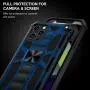 Saputu Compatible with iPhone 12 Pro Max Case, | Military Grade | Invisible Built-in Kickstand and Metal Plate, Anti-Scratch Shockproof Bumper Drop Tested Protective Cover (Blue)