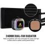 Corsair H100i RGB PLATINUM AIO Liquid CPU Cooler,240mm,Dual ML120 PRO RGB PWM Fans,Intel 115x/2066,AMD AM4/TR4