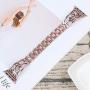 NNHF Compatible with Apple Watch Band 38mm 40mm 42mm 44mm for Women, Starfish with Diamond Hollow Metal Strap and Crystals Compatible with Apple Watch Series 4 3 2 1 (Rose Pink, 44mm)