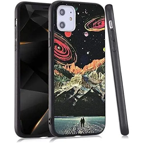 LuGeKe Mountain Phone Case for iPhone 6/iPhone 6s,Space Planets Patterned Case Cover,Hard PC Back with TPU Bumper Protective Cover for Girls Boys Women Men(Lovers)