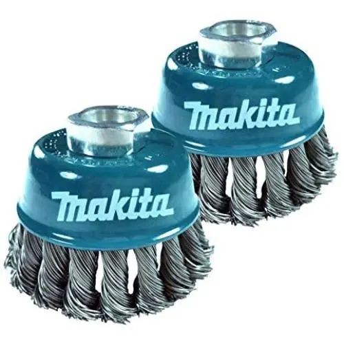 Makita 2 Pack - 3 Inch Knotted Wire Cup Brush For Grinders - Heavy-Duty Conditioning For Metal - 3'' x 5/8-Inch | 11 UNC | 0.020'' Thick Wire Makita 2 Pack - 3 Inch Knotted Wire Cup Brush For Grinders - Heavy-Duty Conditioning For Metal - 3'' x 5/8-Inch | 11 UNC | 0.020'' Thick Wire