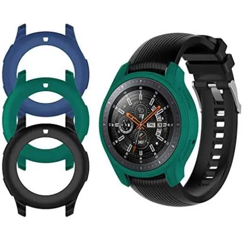 Case Fit Samsung Galaxy Watch (46mm) /Gear S3 Frontier Protector Case, 3Pcs Soft TPU Shock-Proof Protective Bumper Sleeve Cover Case for Galaxy Watch (46mm) /Gear S3 Frontier (Black Green Blue) Case Fit Samsung Galaxy Watch (46mm) /Gear S3 Frontier Protector Case, 3Pcs Soft TPU Shock-Proof Protective Bumper Sleeve Cover Case for Galaxy Watch (46mm) /Gear S3 Frontier (Black Green Blue)