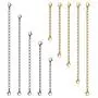 Necklace Extenders, 10Pcs Stainless Steel Gold Silver Necklace Bracelet Anklet Extension Chains with Lobster Clasps and Closures for Jewelry Making