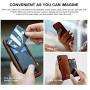ZOVER iPhone Xs Max Magnetic Case with Detachable Card Holder Support Wireless Charging Car Mount Credit Cards Slot Genuine Leather Case Adhere to Anywhere Reusable Rectangular Metal Plates Dark Brown