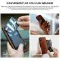 ZOVER iPhone Xs Max Magnetic Case with Detachable Card Holder Support Wireless Charging Car Mount Credit Cards Slot Genuine Leather Case Adhere to Anywhere Reusable Rectangular Metal Plates Dark Brown