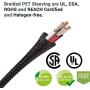 Braided PET Expandable Wire Loom 10Ft - 1/4 Inch, Braided Wire Sleeving Mesh Cable Management with 2 Heat Shrinkable Tubes, Braided Cable Sleeve for Home Office Cord Protector - Black