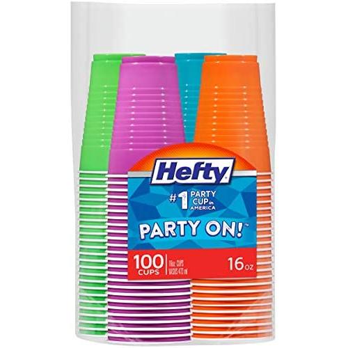 Hefty Disposable Plastic Cups in Assorted Colors