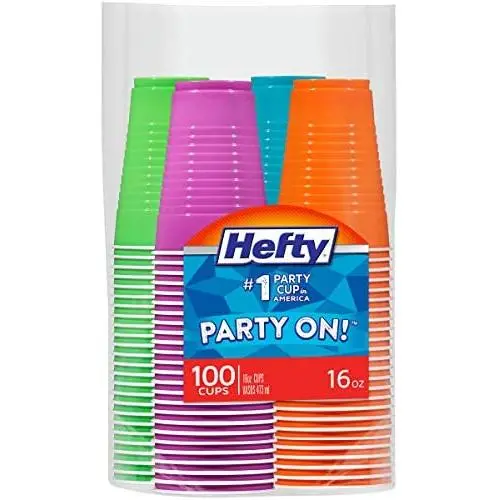 Hefty Disposable Plastic Cups in Assorted Colors Hefty Disposable Plastic Cups in Assorted Colors